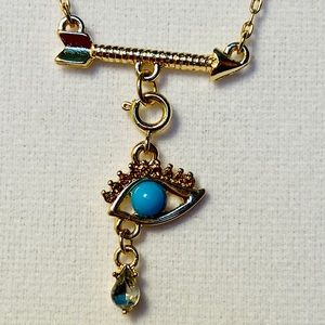 Tear 👁 Gold Accent Arrow, Necklace.